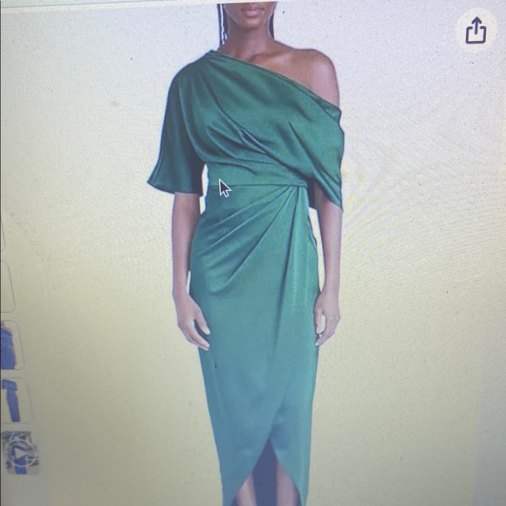 Elegant Green One-Shoulder Dress